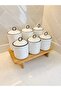 Porcelain Vacuum Lid 3-Piece Large Spice Rack/4-Piece Small Spice Rack/Bamboo Stand - 8