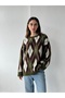 Shardonlu Feathered Baklava Slice Knitwear Sweater Women's Dark Khaki - 8
