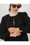 Women's Lace-Up Front Tunic Pants Double Set 6744 - Black - 4