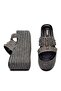 Women's Straw Knitted Buckle High Platform Heeled Slippers 2225 - 3