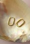 Gold Colored Steel Oval Hoop Earrings - 4