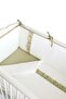 Baby Crib Frilly Bumper/side Protection Set 60x120 Off White-green - 4
