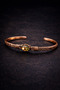 Women's Copper Bracelet with Zultanite Stone Thin Elegant Handcuff Bracelet - 4