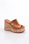 D25Yt-1475 Women's Leather Heeled Slippers - 5