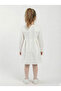 Girl's striped o-neck zip-up fold-over sleeve openwork dress, ages 2-6, style 10036 - 2