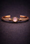 Women's Copper Bracelet Natural Rose Quartz Oval Model Stone Pure Copper Bracelet - 2