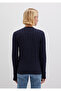 Silk Blend V-Neck Navy Blue Sweater Slim Fit / Slim Fit 1710720-89101 - 5