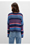 Jacquard Navy Blue Sweater Loose Fit / Loose Relaxed Cut 1710329 -70491 - 5
