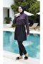 Lamis Women's Fully Covered Patterned Hijab Swimsuit Set of 4 with Bonnet and Bag - 2