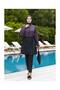 Lamis Women's Fully Covered Patterned Hijab Swimsuit Set of 4 with Bonnet and Bag - 4