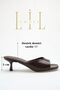 Heeled women's slippers - 5 cm thin heeled blunt toe women's slippers coffee yanki