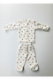 Newborn Baby I Love Mom Dad Printed Cotton White Top and Bottom Set - 2