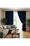 Navy Blue Color Velvet Msi Curtain Panel – 1/3 Closely Pleated Li (V-24) (Fon Bağı Gift) - 5