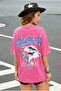 Women's Oversize Cotton T-Shirt with Front Logo and Back Print - 5