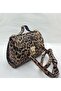 women's leopard shoulder bag
