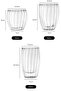 Set of 3 Double-Walled Twisted Crystal Glass Cups – Hot & Cold Tea Coffee Milk Cup Retro Set - 4
