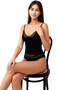 Women's Lace Combed Cotton Athlete Panties Set - Black - Swt.0708 - 3