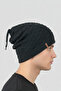 Beanie Drawstring Hanging Hip Hop Slouchy Popular Knitwear Lined Unisex Dark Anthracite - 5