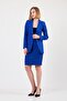 Cobalt Blue Jacket Skirt Set - 2
