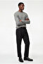 Regular Fit Long Sleeve Striped Textured Crew Neck Knit Sweater - 2