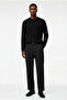 Regular Fit Long Sleeve Striped Textured Crew Neck Knit Sweater