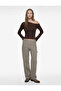 Asymmetric Neckline Long Spanish Sleeve One Shoulder T-Shirt - 2