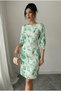 Women's Boat Neck Floral Print Three-Quarter Balloon Sleeve Midi Dress - 3