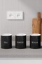 3-Piece Metal Storage Box with Metal Lid Tea Coffee Sugar Jar Storage Container Black/White - 6