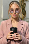 Swan Unisex Luxury Blue Pink Glass Nude Sunglasses - 2