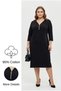 Women's Plus Size Zipper Collar Three Quarter Sleeve Cotton Dress 5440-26