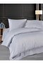 Double Striped Satin Duvet Cover Set Gray - 2