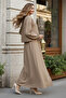 Zipper Jacket Dress Suit Beige 4807 - 3