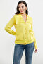 Wide Collar Pocket Knitwear Cardigan - Yellow - 4