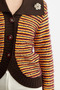 Sequin Detailed Wool Knitwear Cardigan - Orange - Brown - 5