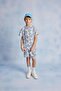 Boy's Leaf Patterned Tshirt Shorts Set - 2