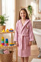 100% Cotton Hooded Young Children's Bathrobe, Pack of Belt Unisex - 2