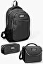Kids Dark Gray Black 3-Piece School Bag Set SET0114393