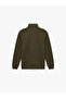 Long Sleeve Ribbed Basic Half Zip Sweatshirt - 4