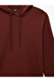 Raised Long Sleeve Basic Hooded Sweatshirt - 5