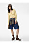 Lace Detailed Tie-Up V-Neck Slim Fit Cotton Long Sleeve T-Shirt - 2