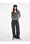 Halter Neck Lace Detailed Slim Fit Long Sleeve T-Shirt - 2