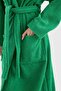 Bathrobe Men Women Unisex with Hat Green 100% Cotton - 2