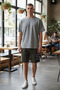 Gray Men's Crew Neck Regular Fit Basic T-Shirt