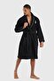 Bathrobe Men Women Unisex Black 100% Cotton - 2