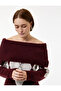 Long Sleeve Off-The-Shoulder Argyle Sweater - 2