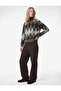 Long Sleeve Crew Neck Diamond Patterned Sweater
