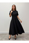 Black Flared Midi Dress - 05174 - 3