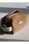 Handmade Caramel Brown Velvet Makeup Bag Orven Collection Wood