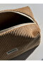 Handmade Caramel Brown Velvet Makeup Bag Orven Collection Wood - 2