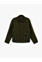 Regular Fit Long Sleeve Flap Pocket Velvet Shirt Collar Cashmere Jacket - 3